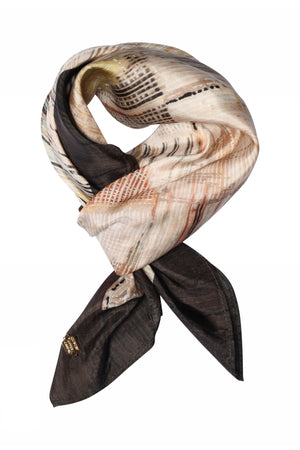 Joly, printed silk scarf 82044-MultiBeige - 62808/4039