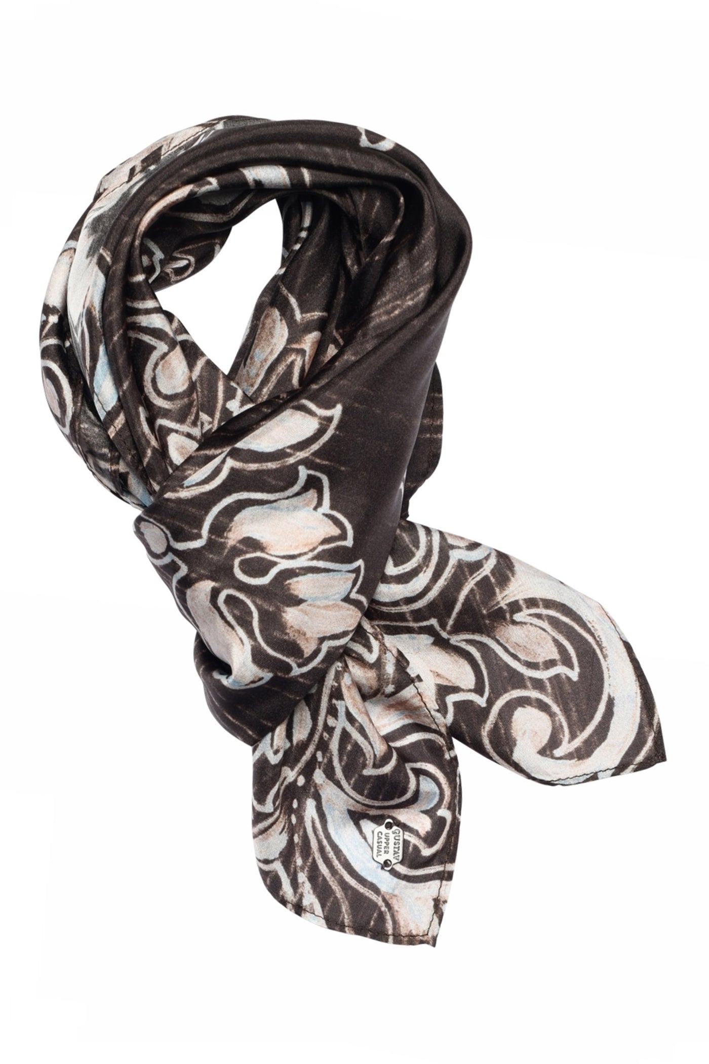Joly, printed silk scarf 82728-BeigeBrown - 59805/4039