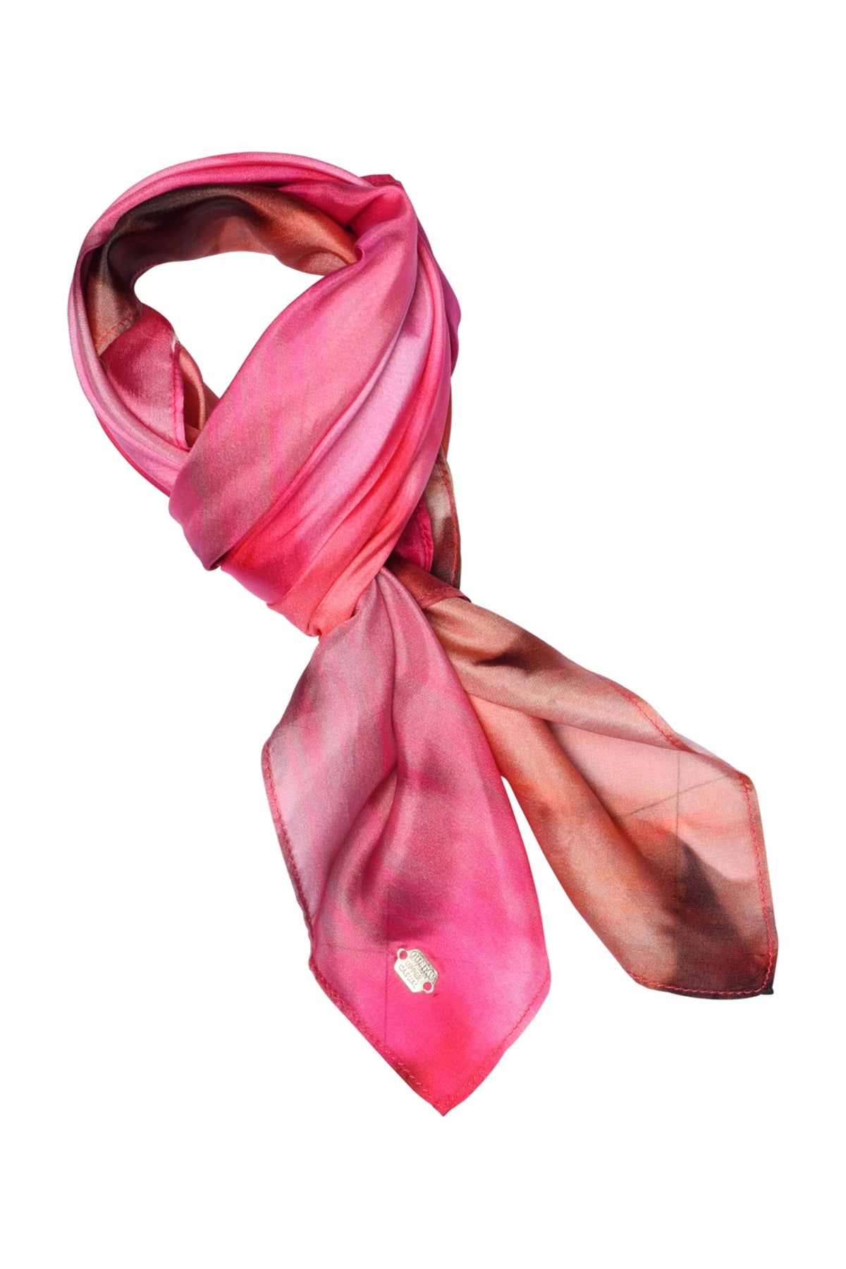 Joly, printed silk scarf 85404-CoralPrint - 61800/4039