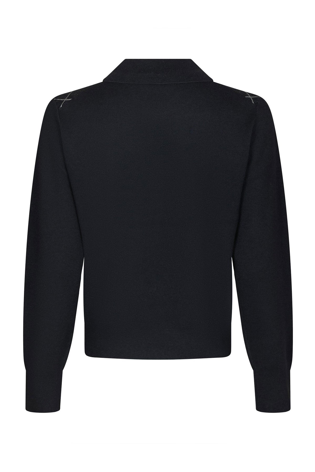 Julina Check Knit Blouse Navy - 168829