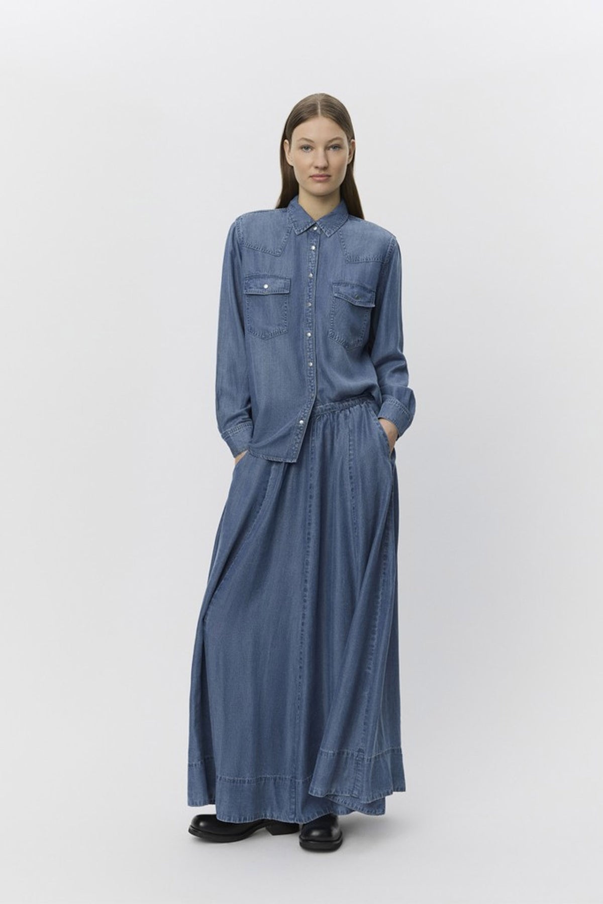 KATTIASW SKIRT 5002 Denim blue - S253246