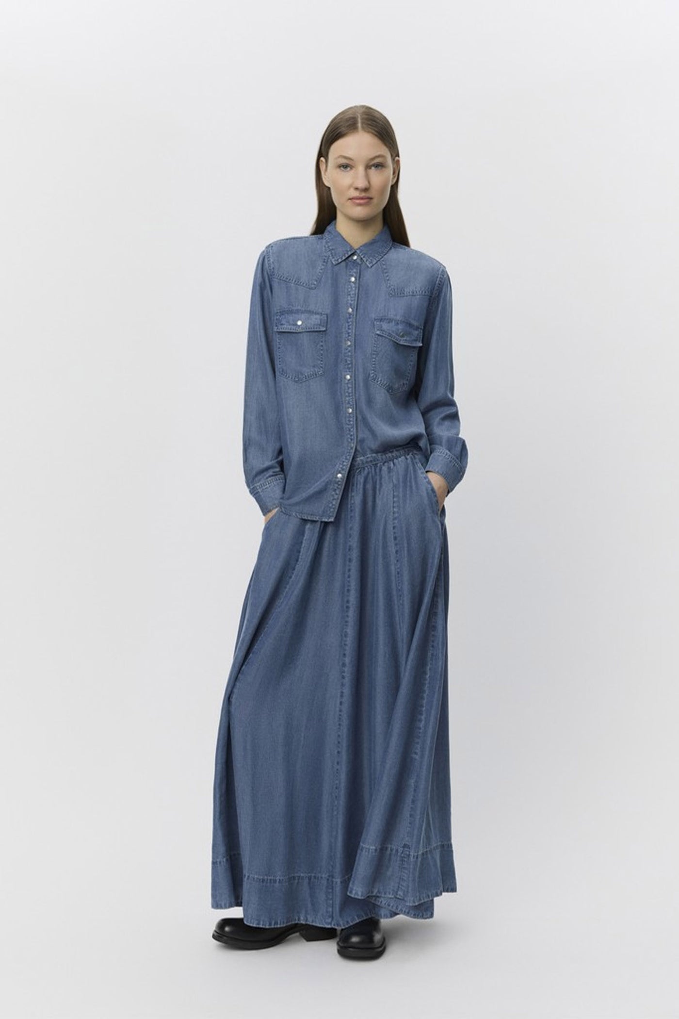 KATTIASW SKIRT 5002 Denim blue - S253246