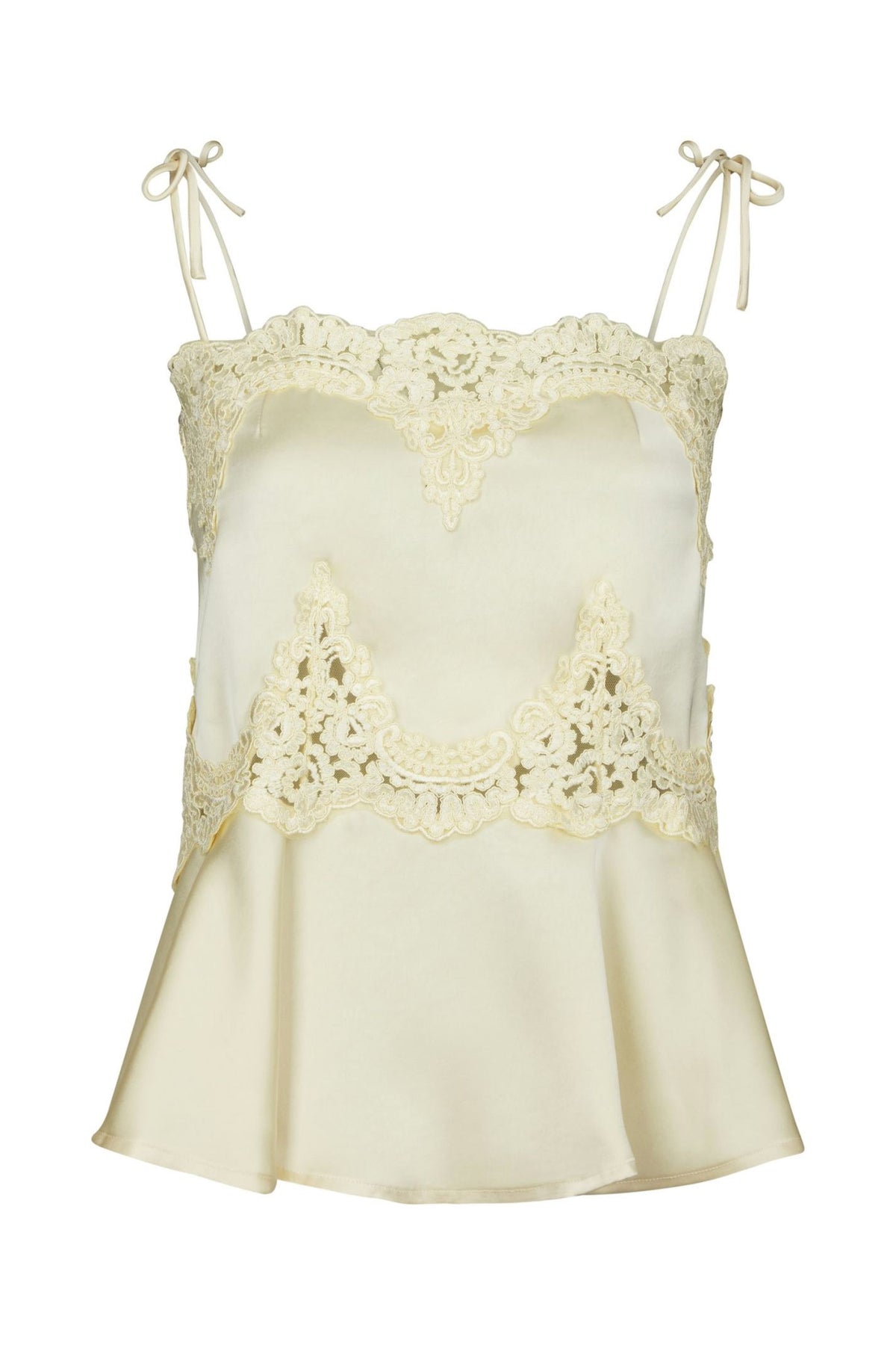 Kaela Heavy Sateen Lace Top Light yellow - 168290