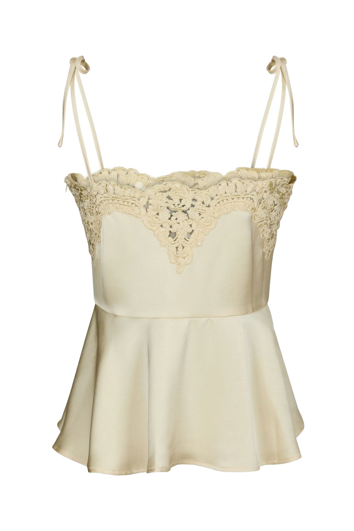 Kaela Heavy Sateen Lace Top Light yellow - 168290