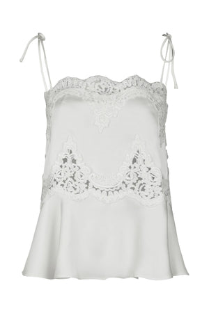 Kaela Heavy Sateen Lace Top Pearl - 168290
