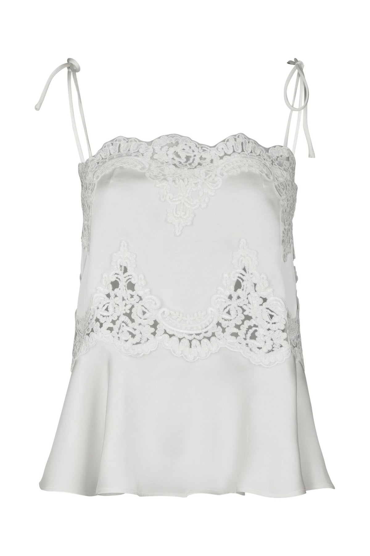 Kaela Heavy Sateen Lace Top Pearl - 168290