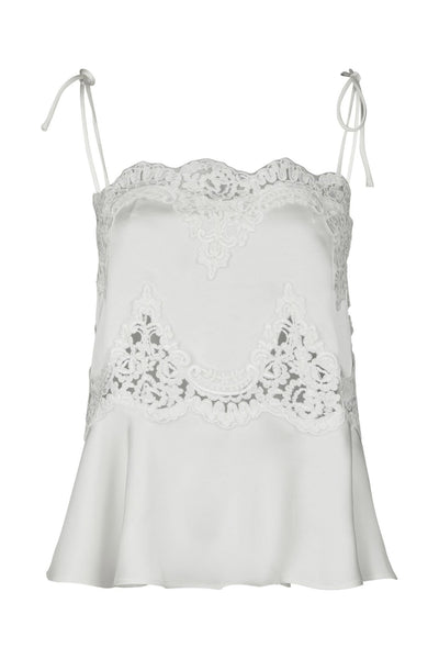 Kaela Heavy Sateen Lace Top Pearl - 168290 Thumbnail