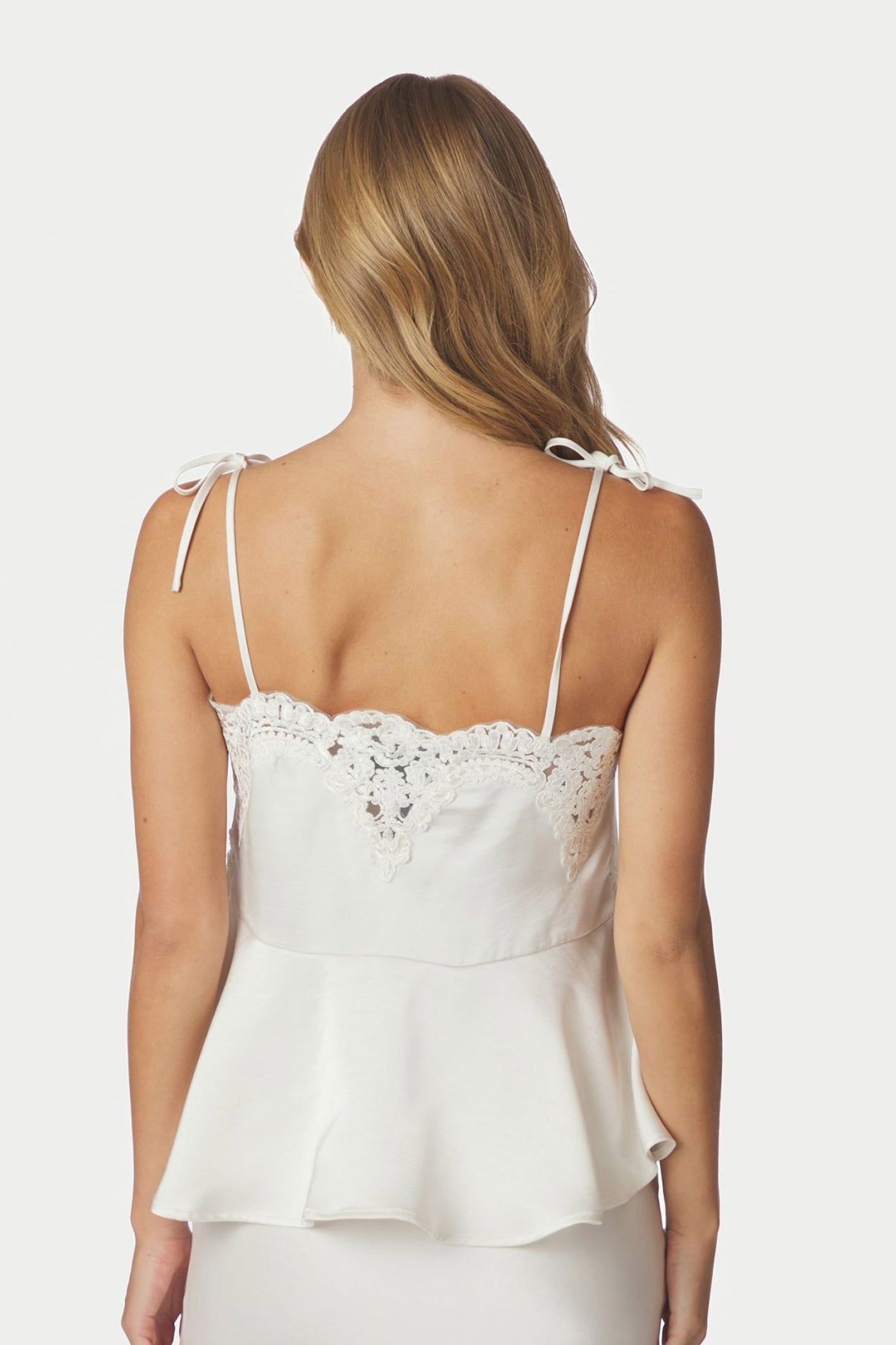 Kaela Heavy Sateen Lace Top Pearl - 168290