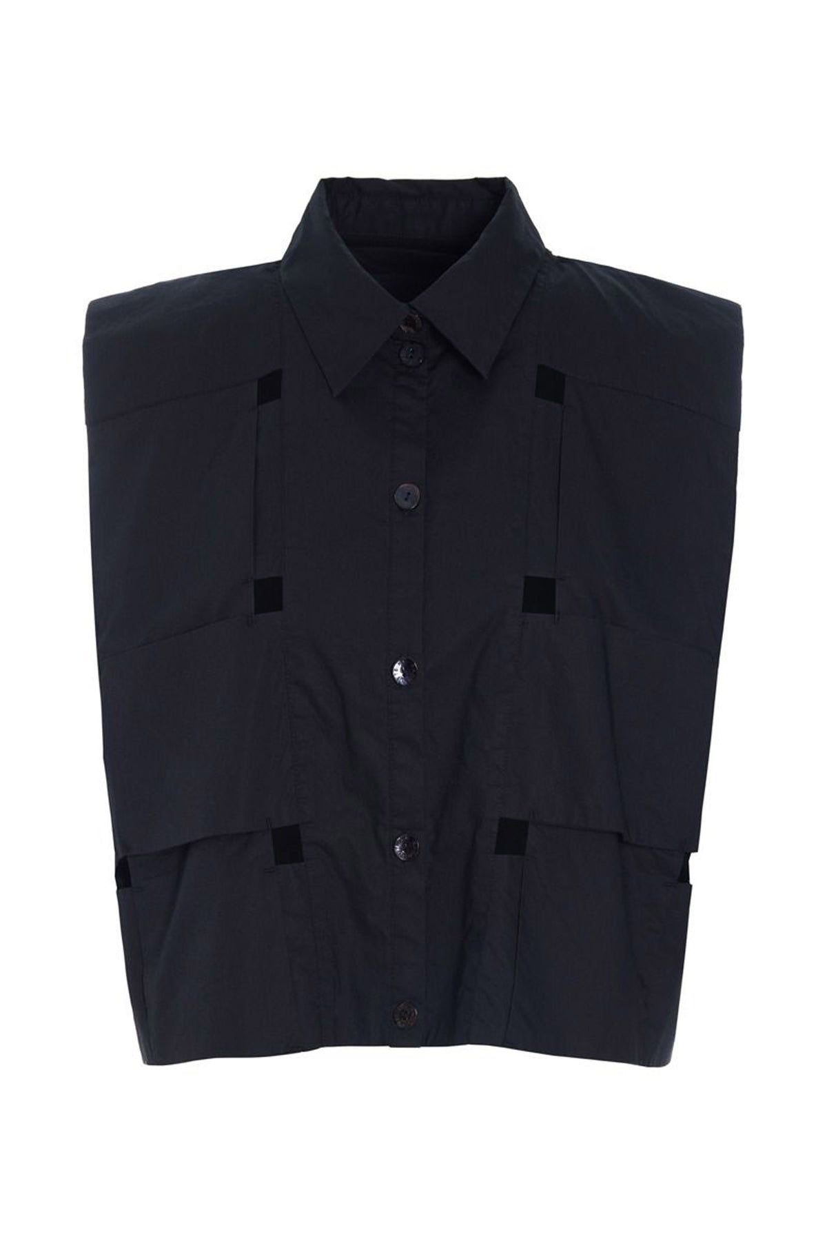 Kami cotton kort skjorte Black - 262-2429-5716