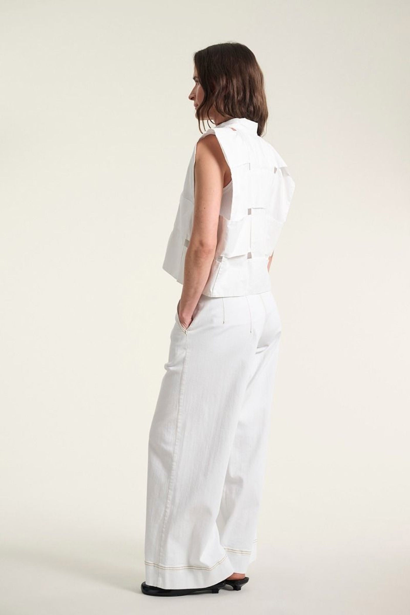 Kami cotton kort skjorte White - 262-2429-5716