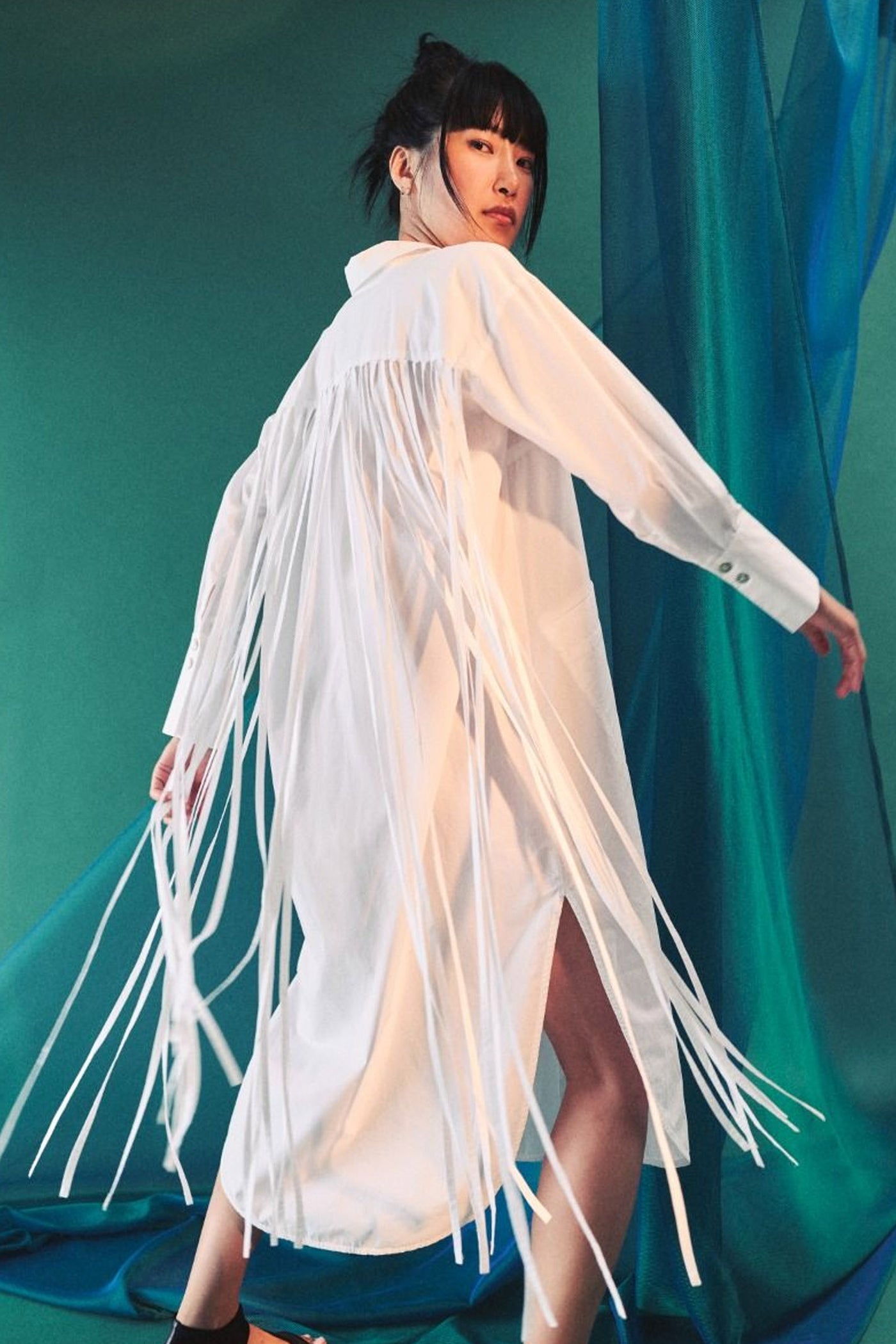 Kami cotton skjortekjole White - 262-2429-5715