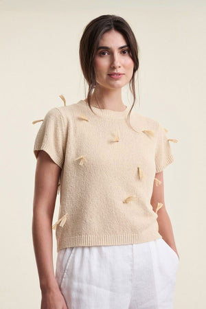 Kamitto kortærmet frynsebluse BAST - 263-1082-5815