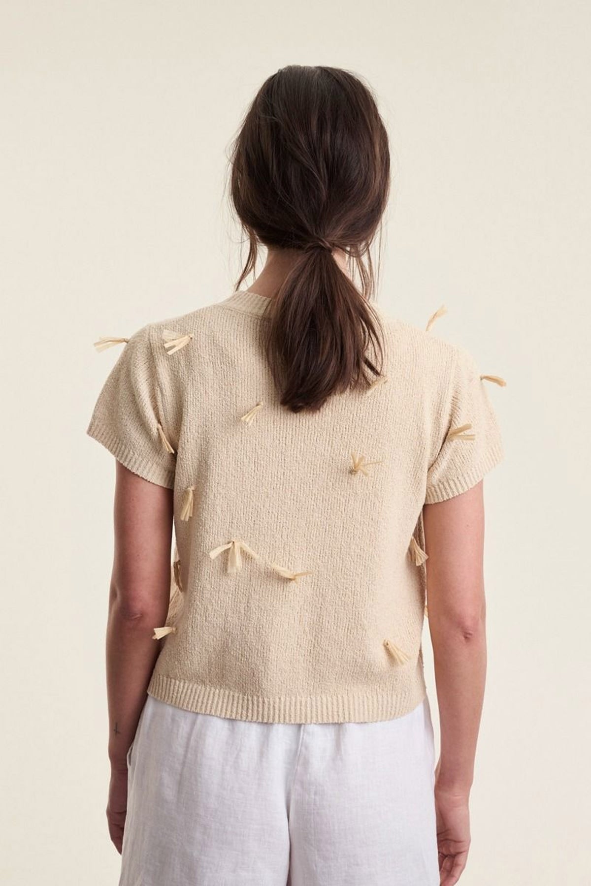 Kamitto kortærmet frynsebluse BAST - 263-1082-5815