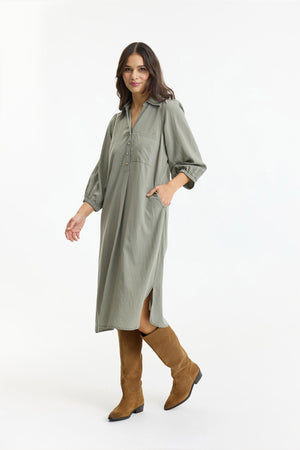 Karla Dress DUSTY GREEN - 16947