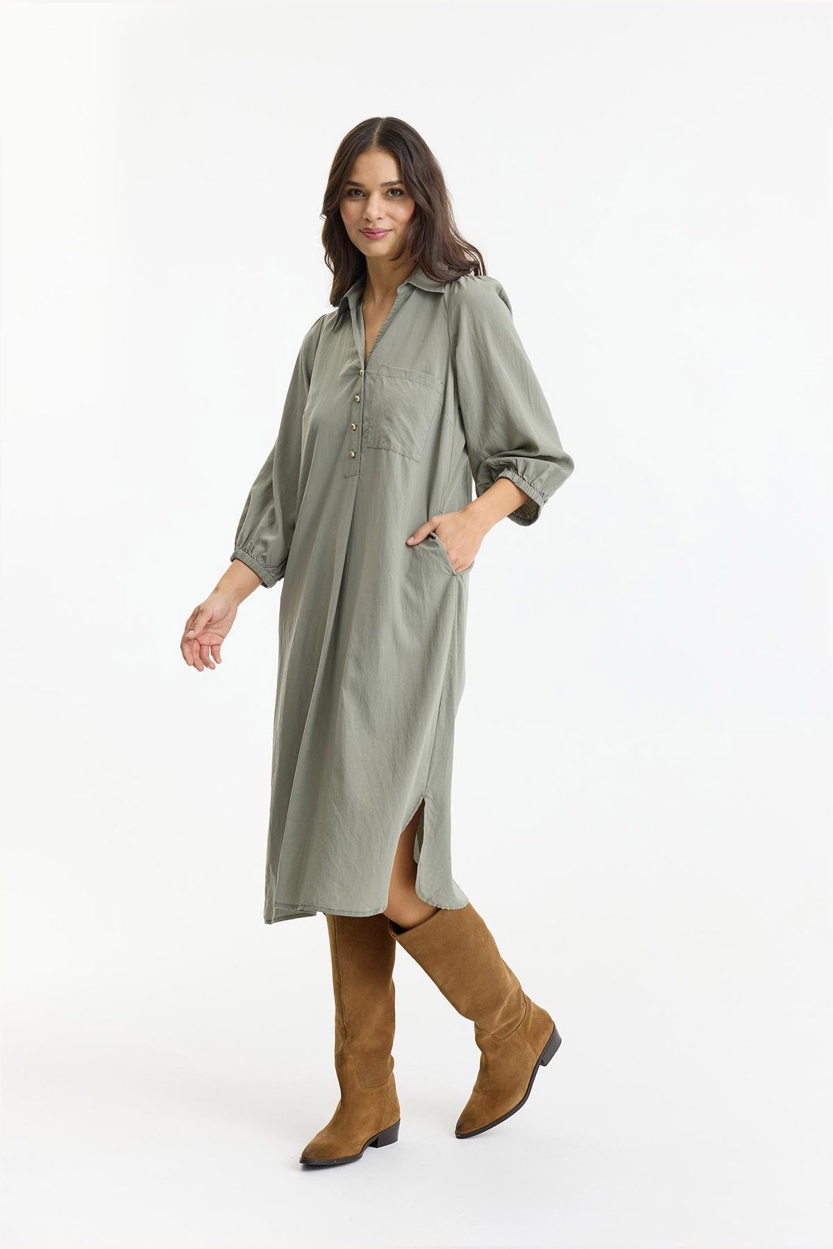 Karla Dress DUSTY GREEN - 16947
