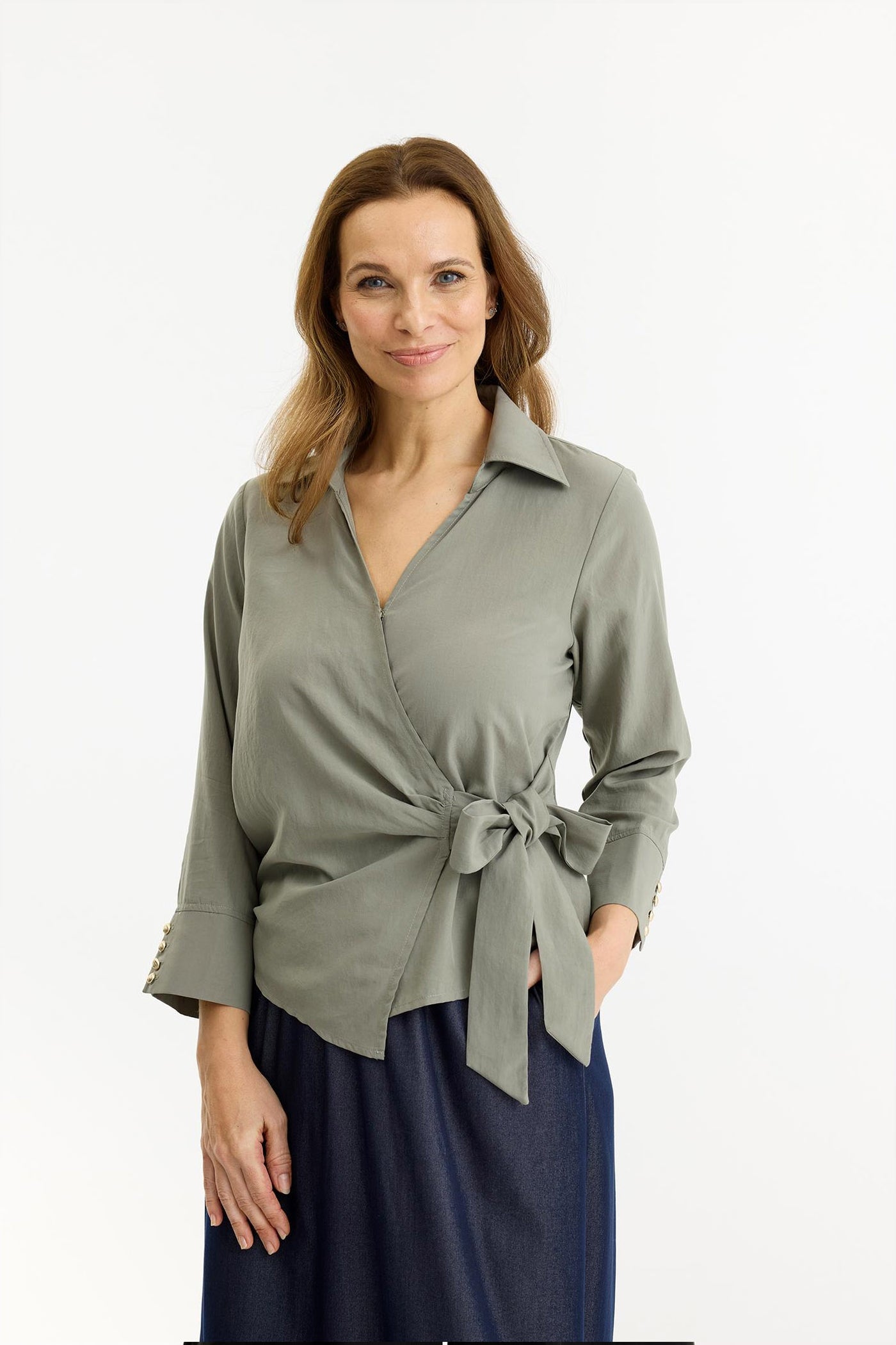 Karla blouse DUSTY GREEN - 16948