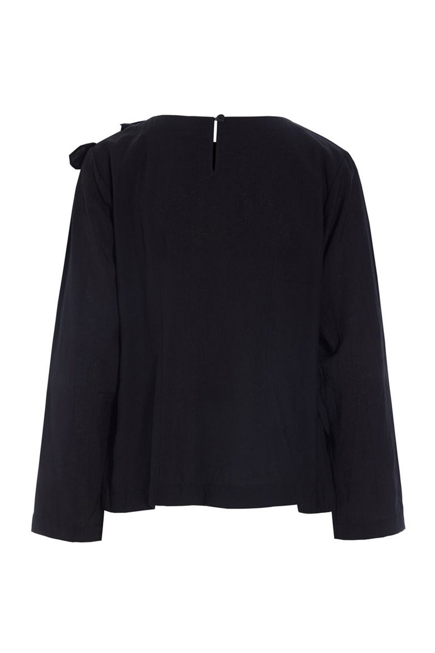 Karu bluse med flæse Black - 261-2469-5706
