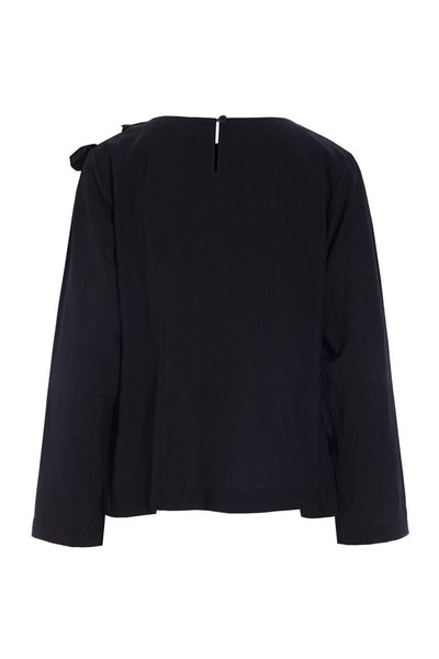 Karu bluse med flæse Black - 261-2469-5706 Thumbnail