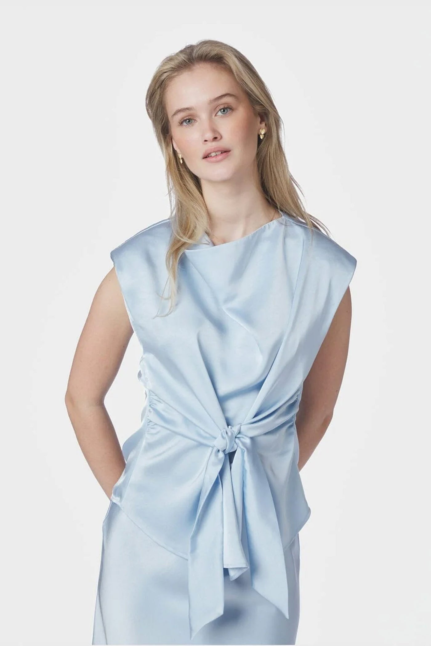 Katarim Heavy Sateen Top Light Blue - 168937