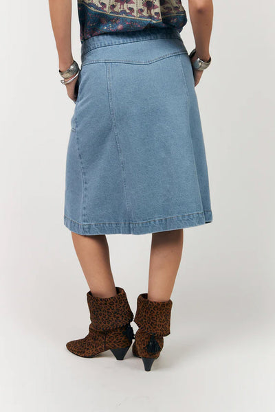 Kayll Short Skirt Washed Denim - 26112-2044 Thumbnail