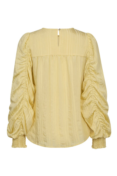 KesiCC Drape Sleeve Blouse 171-PaleYellow - 45023 Thumbnail