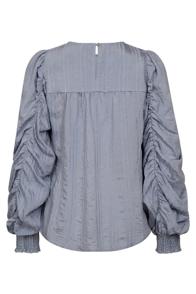 KesiCC Drape Sleeve Blouse 23-Pale Blue - 45023 Thumbnail