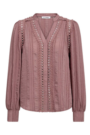 KesiCC Lace V-Shirt 103-Old Rose - 45025