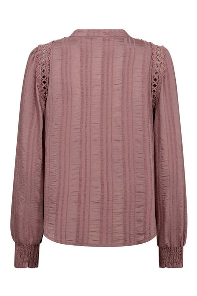 KesiCC Lace V-Shirt 103-Old Rose - 45025 Thumbnail