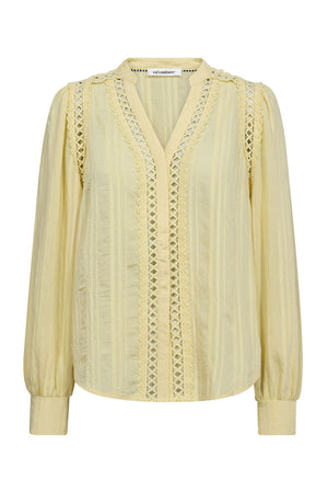 KesiCC Lace V-Shirt 171-PaleYellow - 45025