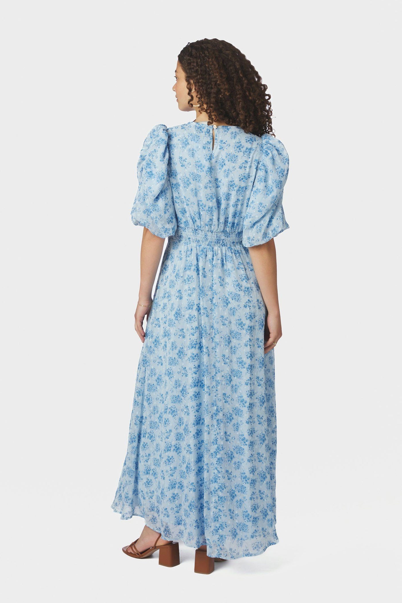 Kikka Chiffon Flower Dress Light Blue - 167915