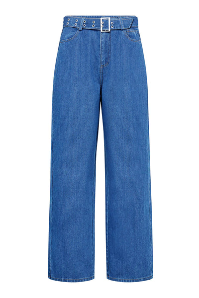 KimmyCC Belt Jeans 555-Dark denim - 41031 Thumbnail