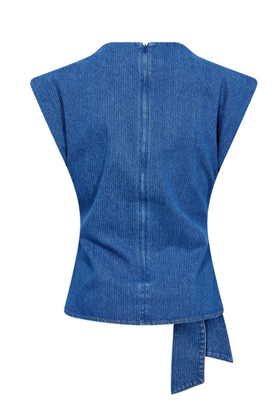 KimmyCC Pleat Top 555-Dark denim - 45001 Thumbnail