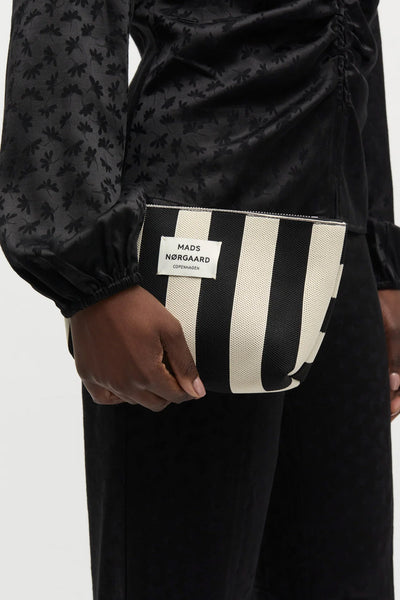 Knit Stripe Hof Make-Up Bag Black - 205181 Thumbnail