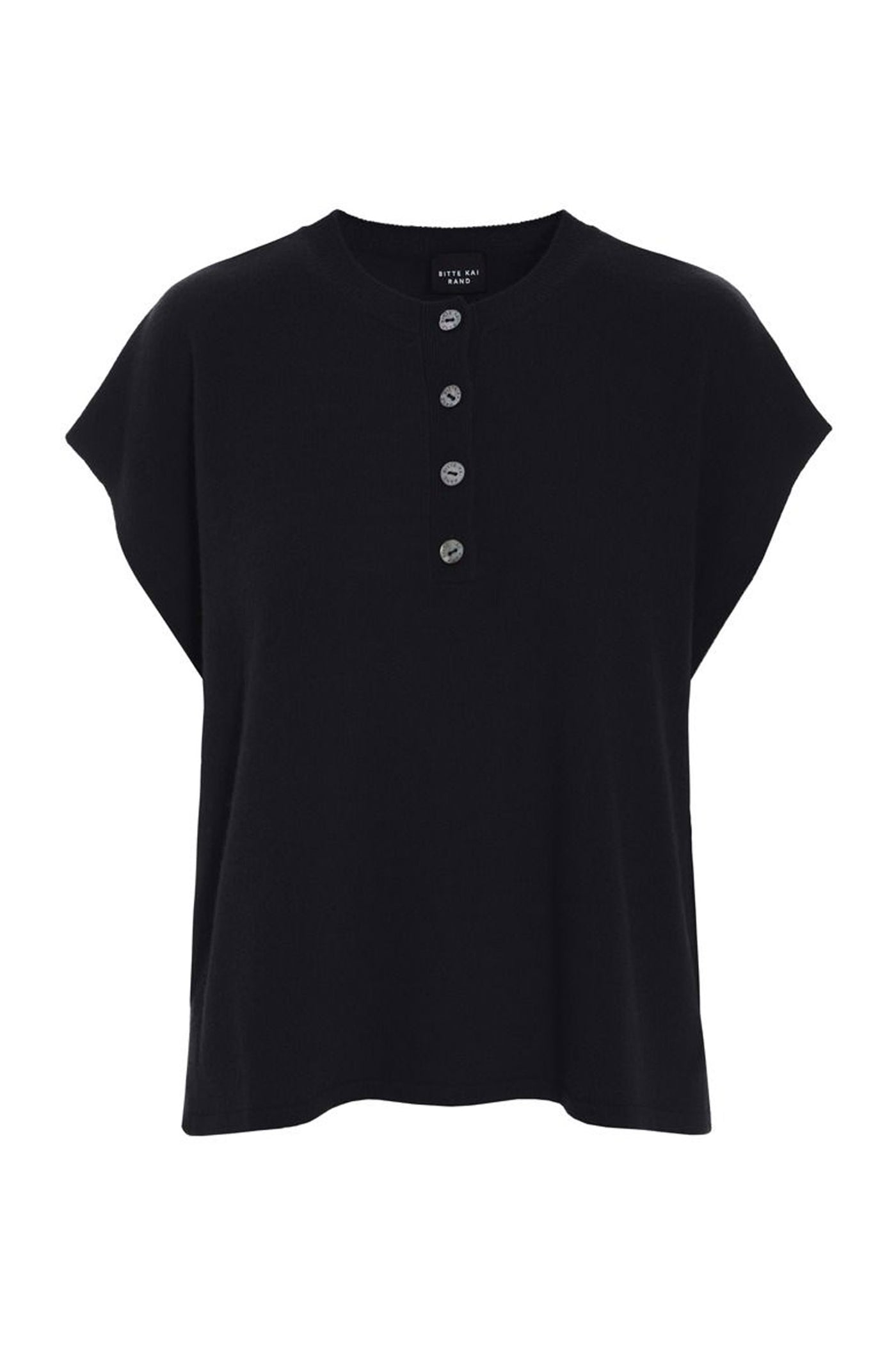 Kumo cashmere bluse med knappe Black - 266-1080-5884