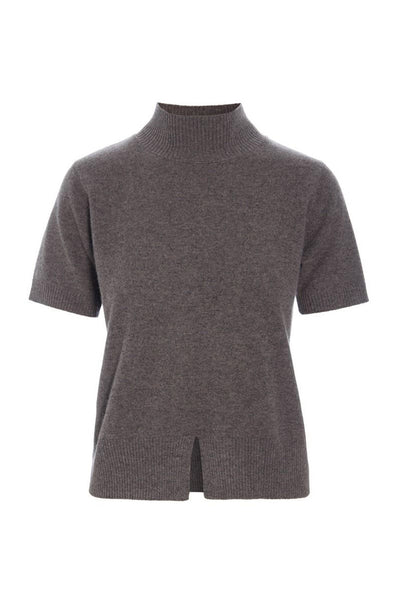 Kumo cashmere kortærmet bluse SHARK MELANGE - 266-1080-5886 Thumbnail