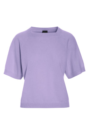 Kumo cashmere kortærmet bluse SOFT LAVENDER - 261-1080-5663