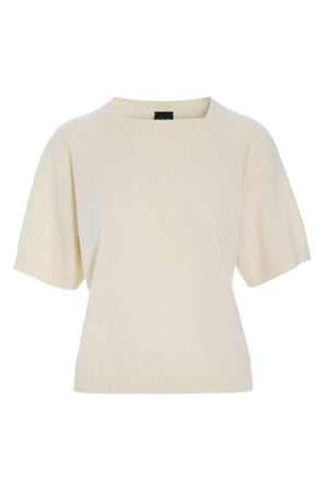 Kumo cashmere kortærmet bluse Vanilla - 261-1080-5663