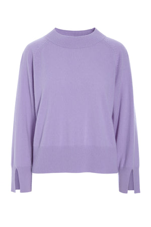 Kumo cashmere raglan bluse SOFT LAVENDER - 261-1080-5662