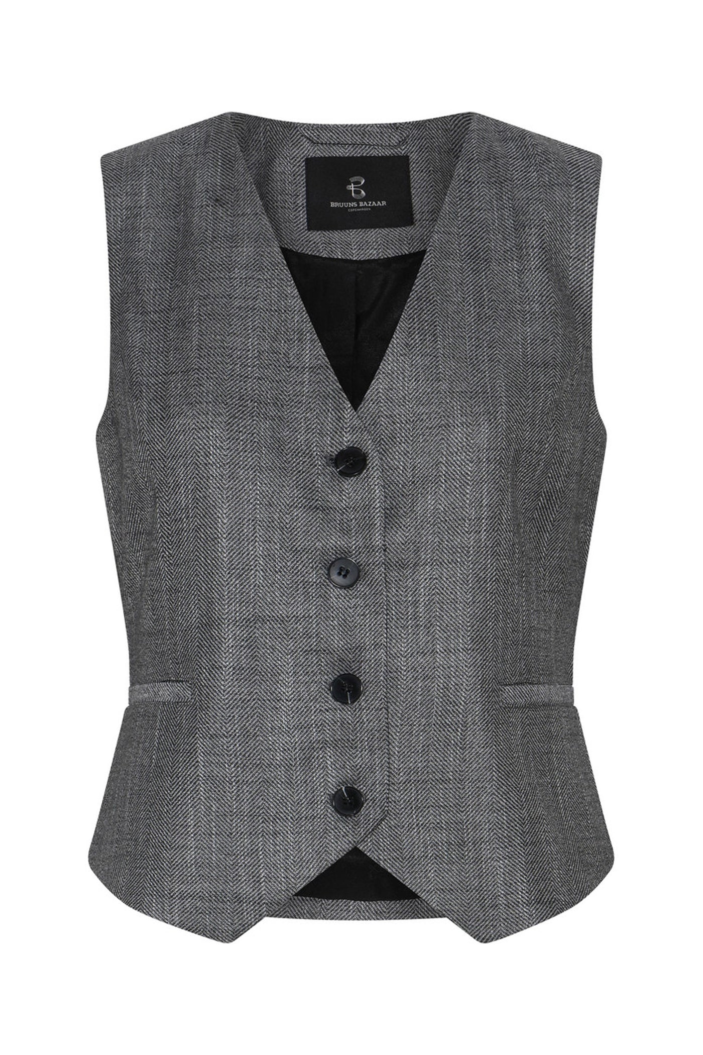 KuraBBBielle Waistcoat Grey Herringbone - BBW4734