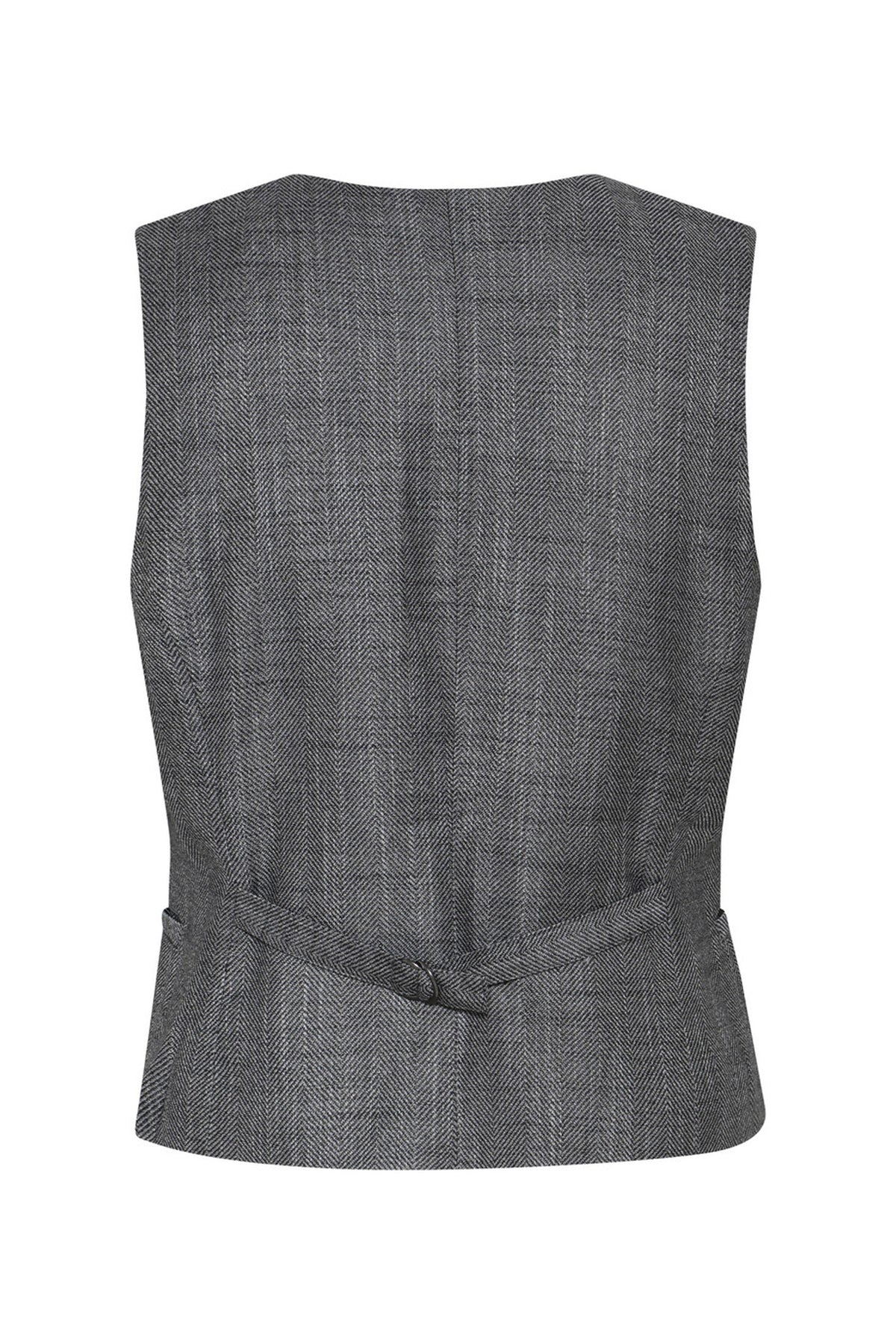 KuraBBBielle Waistcoat Grey Herringbone - BBW4734