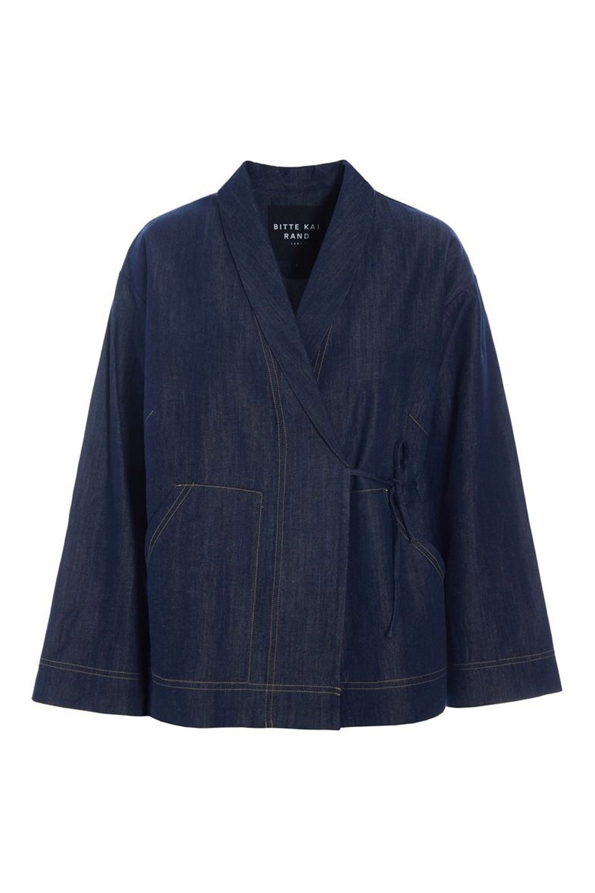 Kurai jakke med bindebånd Dark Denim - 262-2468-5699