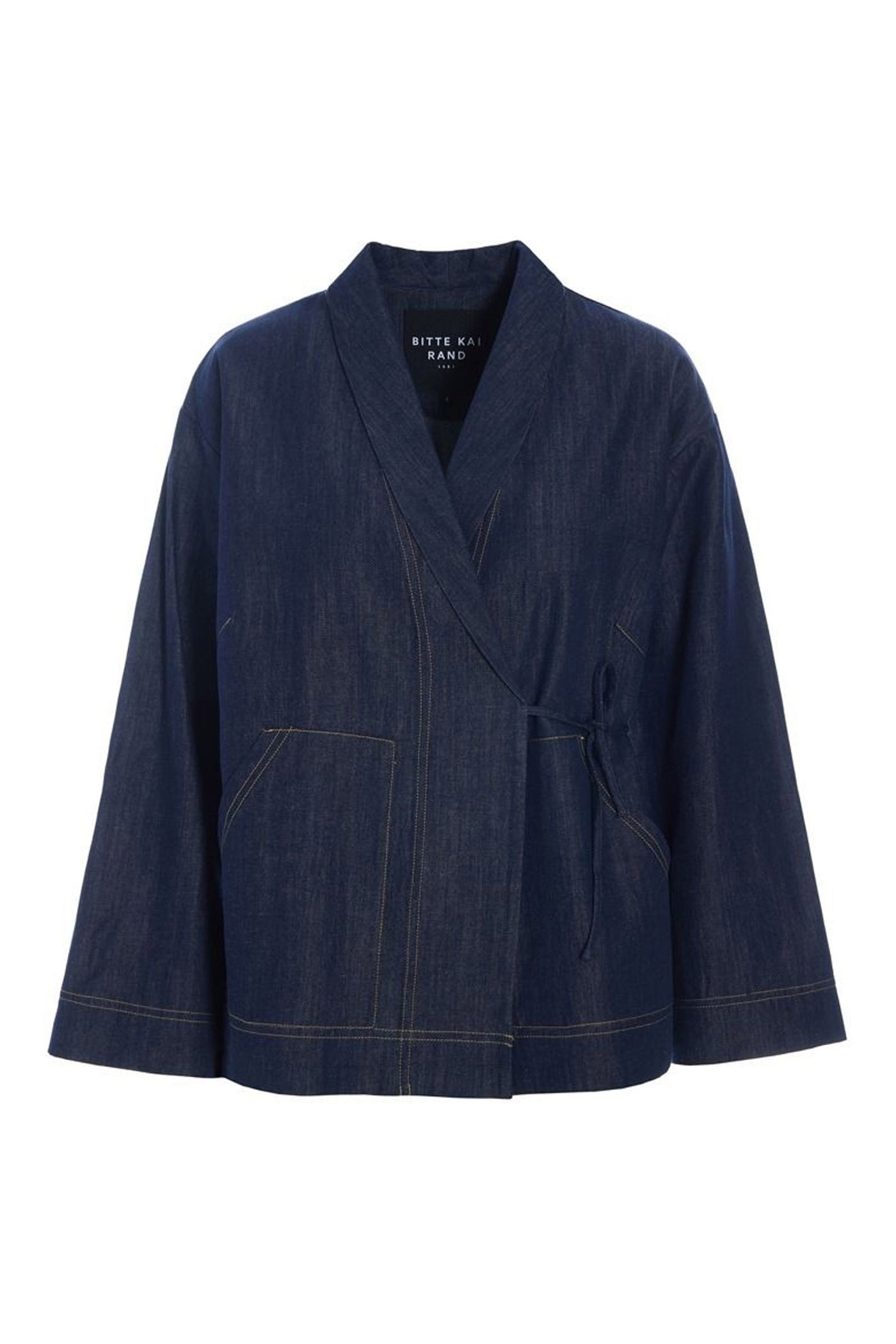 Kurai jakke med bindebånd Dark Denim - 262-2468-5699