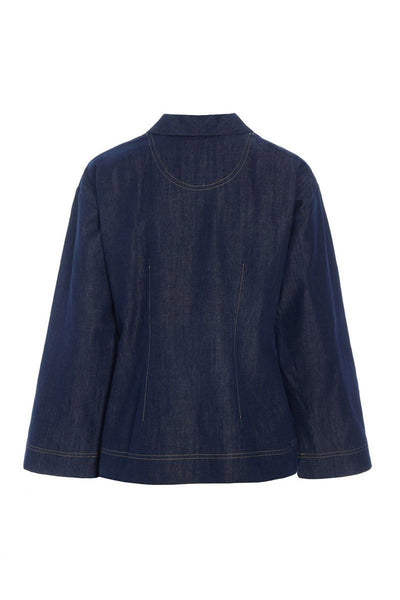 Kurai jakke med bindebånd Dark Denim - 262-2468-5699 Thumbnail