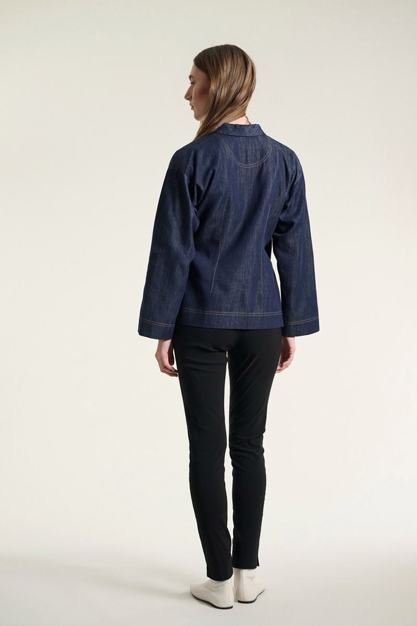 Kurai jakke med bindebånd Dark Denim - 262-2468-5699