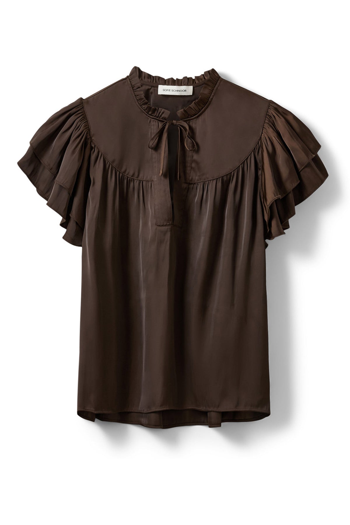 LALILASW FRILL TOP 7162 Intense Brown - S262190