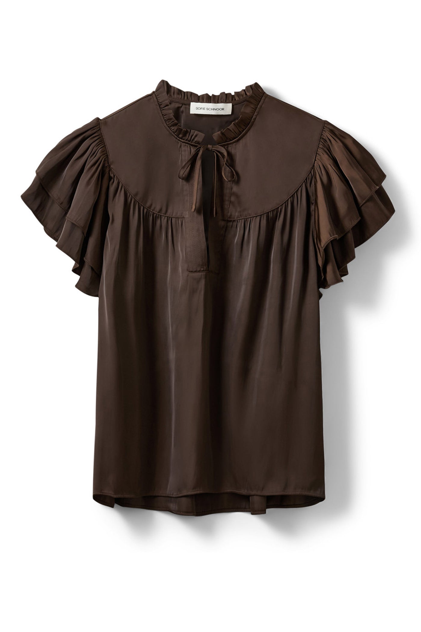 LALILASW FRILL TOP 7162 Intense Brown - S262190