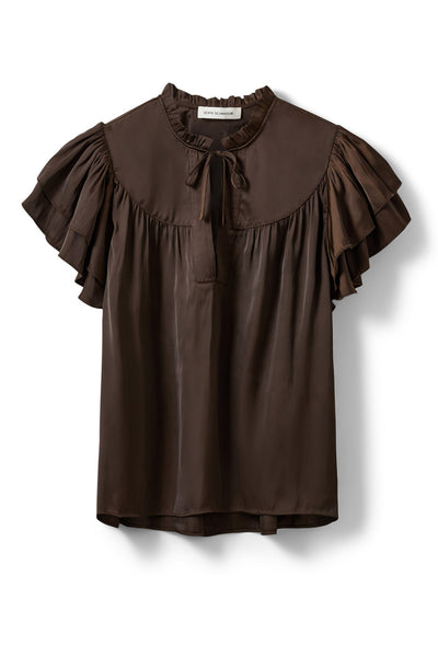 LALILASW FRILL TOP 7162 Intense Brown - S262190 Thumbnail