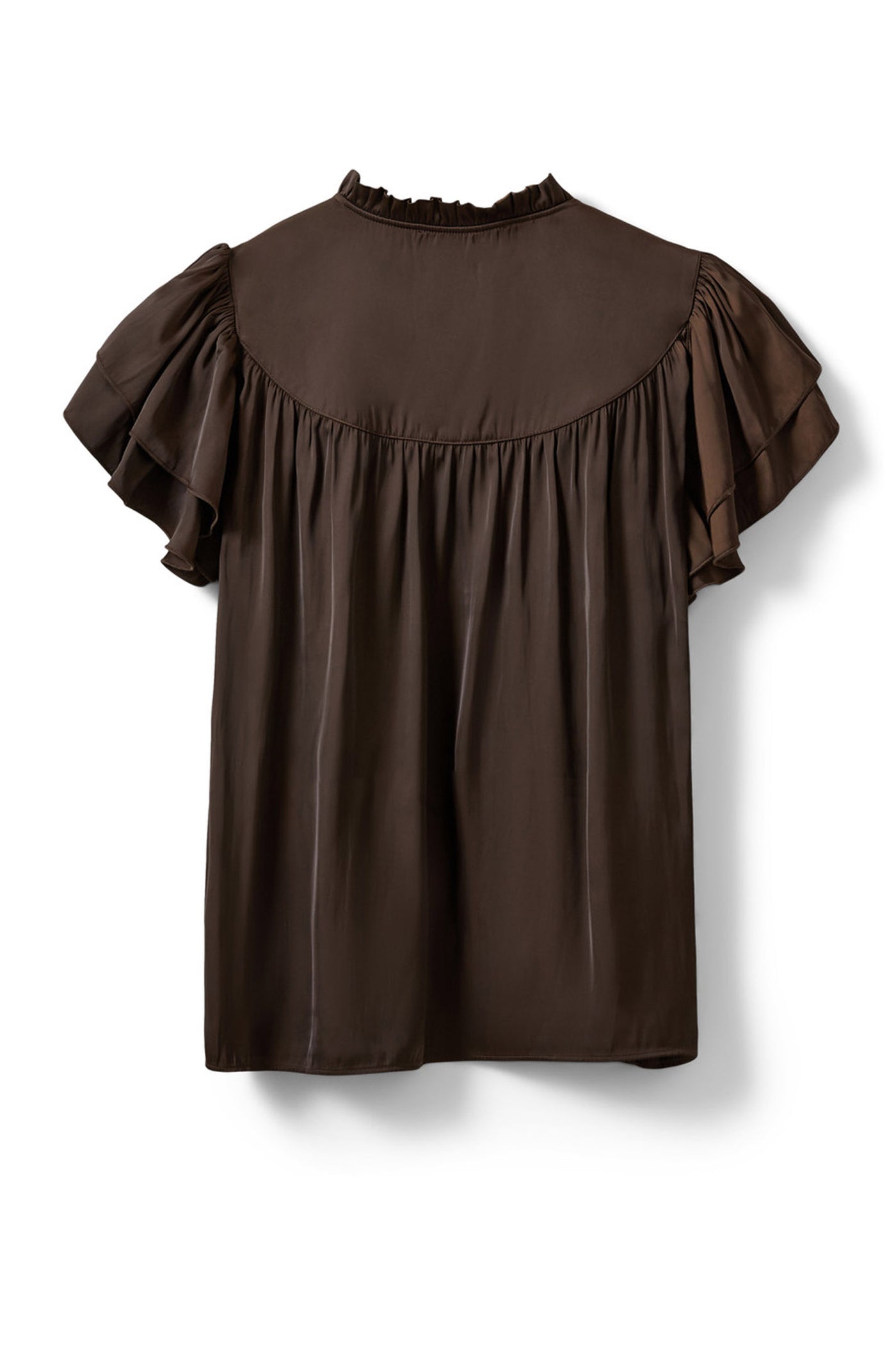 LALILASW FRILL TOP 7162 Intense Brown - S262190