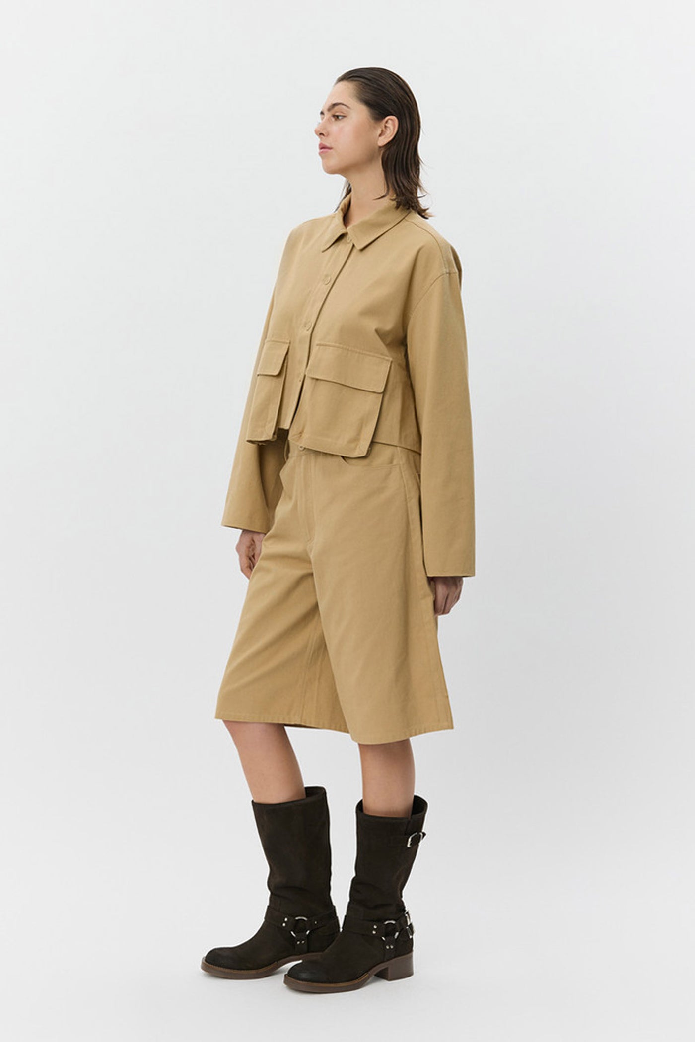 LARKSW SHORT SHIRT JACKET 7012 Camel - S261350