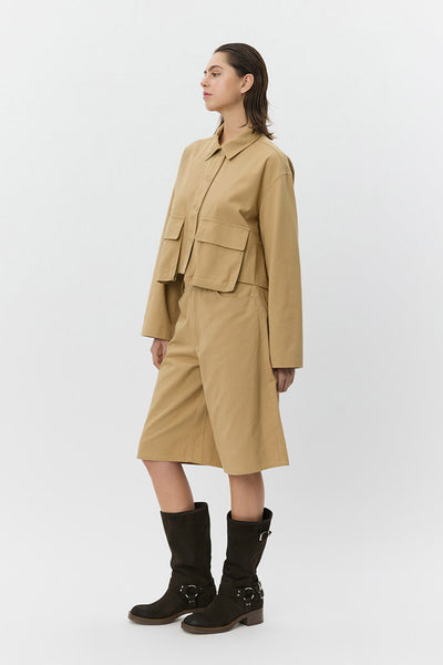 LARKSW SHORT SHIRT JACKET 7012 Camel - S261350 Thumbnail